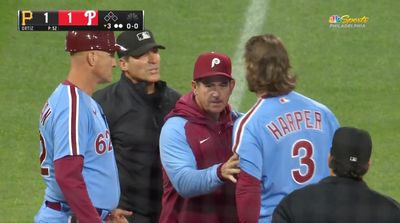 Phillies’ Bryce Harper Went Ballistic on Ángel Hernández After Baffling Check-Swing Call