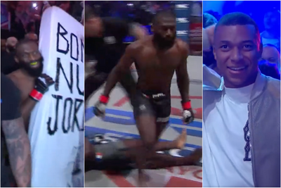 Video: Cedric Doumbe electrifies with 9-second knockout after walking out with mattress, awes Kylian Mbappé