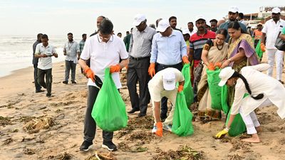 Tamil Nadu Governor takes part in beach cleaning activity
