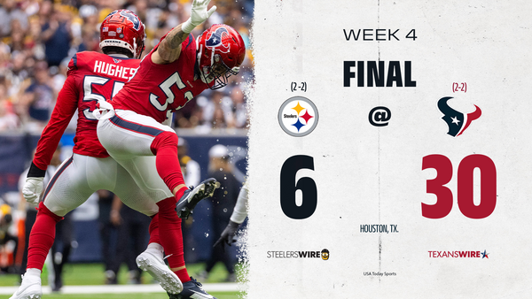 Houston Texans Destroy the Pittsburgh Steelers on J.J. Watt Day, 30-6