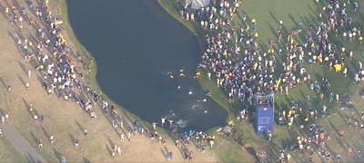 Ryder Cup fans jumped in the water to celebrate Team Europe’s win over USA