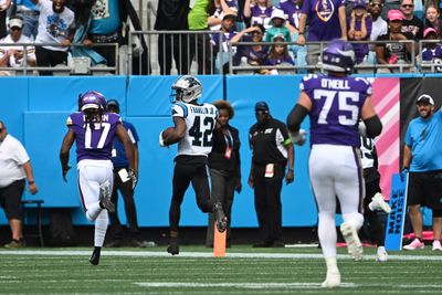 Kirk Cousins clobbered after throwing 99-yard pick six to Panthers’ Sam Franklin Jr.