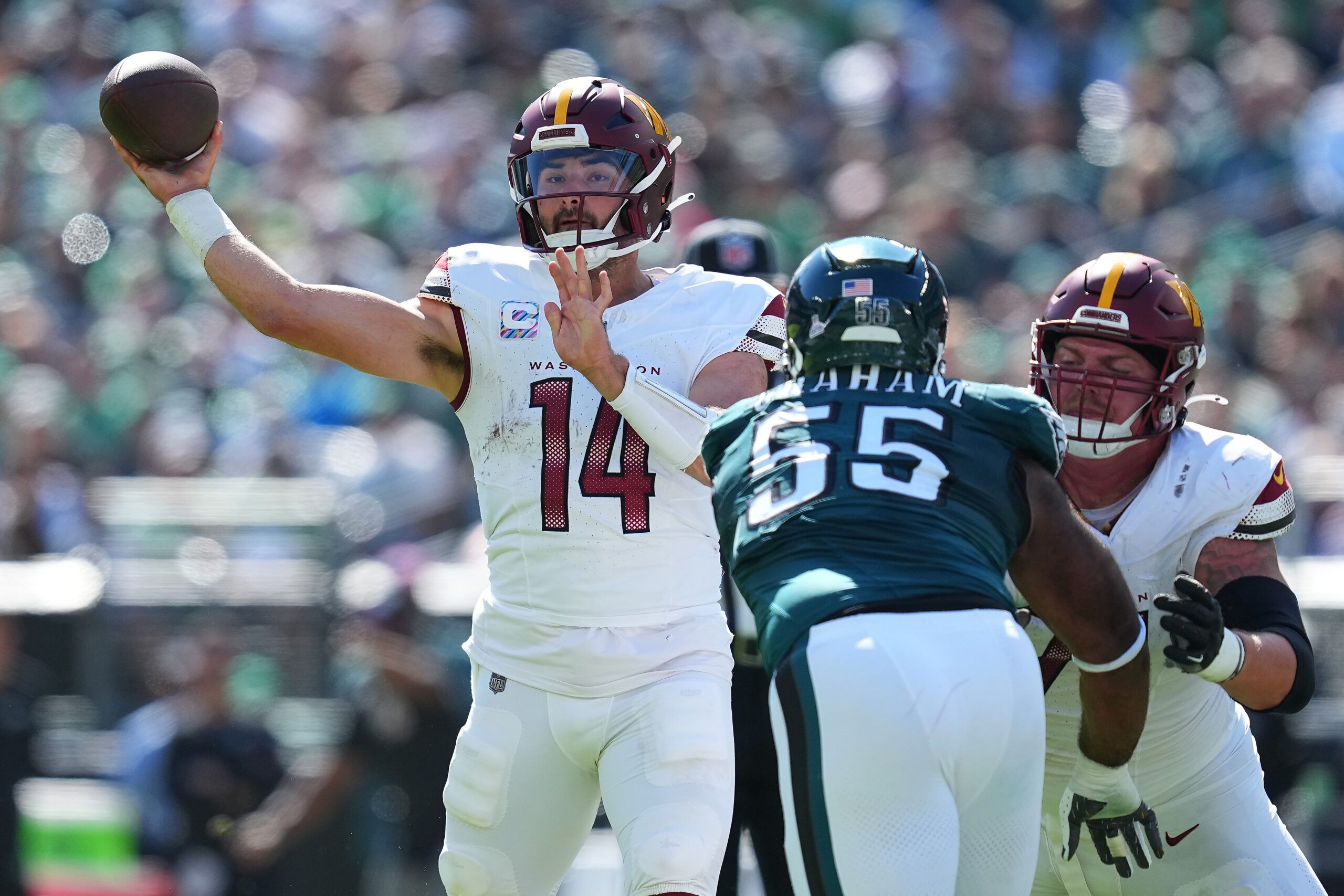 Washington Commanders QB Sam Howell Praised by Eagles' Darius Slay