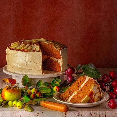 Burnt honey cake with apple and ginger recipe by Helen Goh