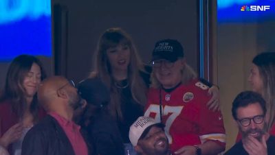 Taylor Swift spotted hugging Travis Kelce’s mother Donna during Chiefs vs Jets game
