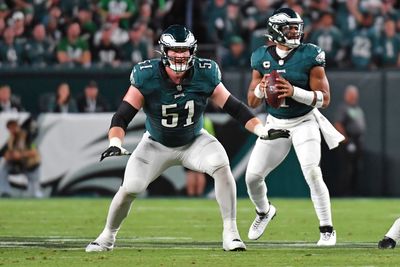 Eagles right guard Cam Jurgens could miss several weeks with a foot sprain