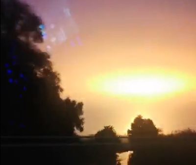 Huge fire lights up night sky after explosion in Oxfordshire