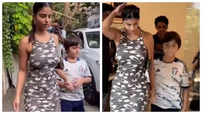 Suhana Khan and brother AbRam Khan give off sibling goals as they head out to a cafe together- WATCH