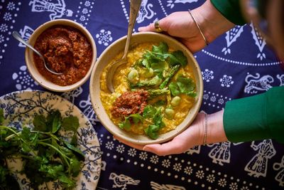 Springtime rice with spiced tomato paste: Alice Zaslavsky’s veg-powered midweek meal