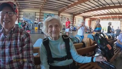 Woman, 104, aiming to become world’s oldest skydiver jumps 13,000ft
