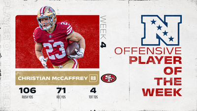 Christian McCaffrey earns NFC Offensive Player of the Week for play against Cardinals