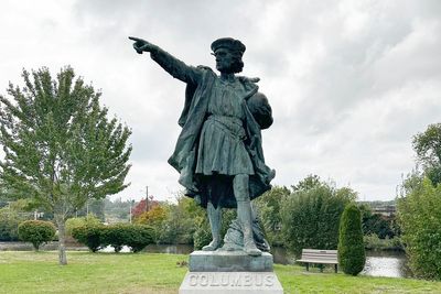 Columbus statue, removed from a square in Providence, Rhode Island, re-emerges in nearby town