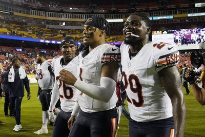 LOOK: Inside the Bears’ locker room after their big win vs. Commanders