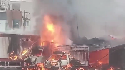 12 men charred to death in blaze at firecracker godown in Bengaluru district