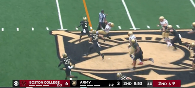 Official Goes Viral for Accidentally Decleating Ballcarrier in Boston College-Army Game