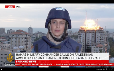 Gaza tower hit by missile attack near journalist during live news report