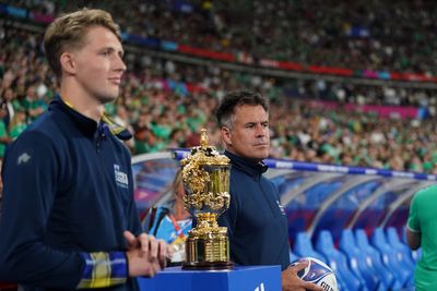 Kenny Logan delivers match ball for Scotland v Ireland in memory of Doddie Weir
