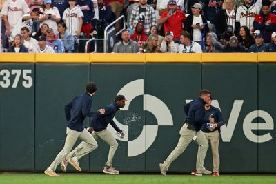 Braves Fans Shower Field With Debris After Questionable Call in Game 1 vs. Phillies