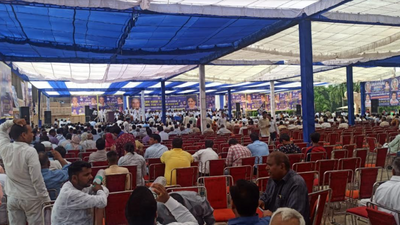 Traffic crawls near Dalit Prerna Sthal in Noida as people pay tribute to BSP founder Kanshi Ram on his death anniversary