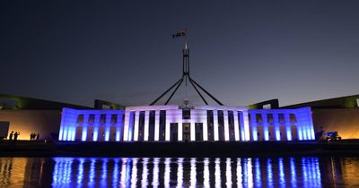 Parliament lights up in blue and white to support Israel