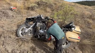 Watch This Honda Gold Wing Do Some Serious Hill Climbing And Tumbling