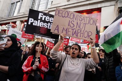 Three arrests as massive pro-Palestinian protest held outside Israeli embassy in London