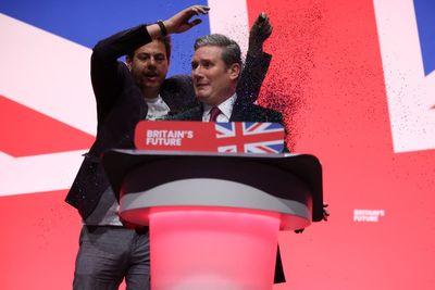 Sir Keir Starmer’s Labour conference speech disrupted by glitter protester