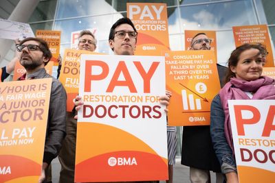 Doctors on strike for ‘equivalent of month’, says NHS chief in talks plea