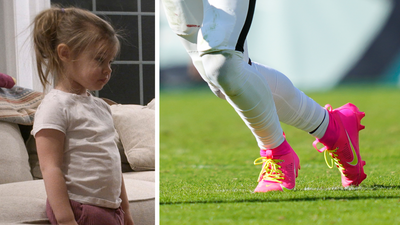 Jason Kelce’s daughter is absolutely obsessed with A.J. Brown’s pink cleats