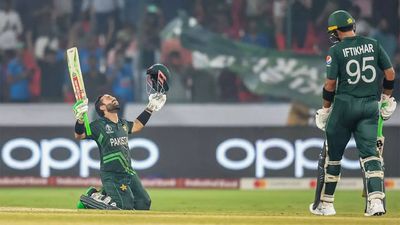 Pakistan pull off record World Cup run chase riding on Rizwan, Shafique sparkling tons