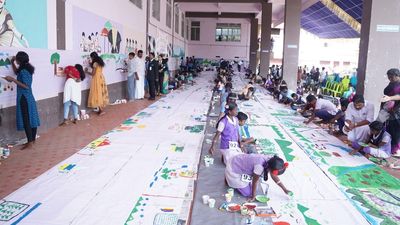 Attappady children create largest canvas painting by tribal students