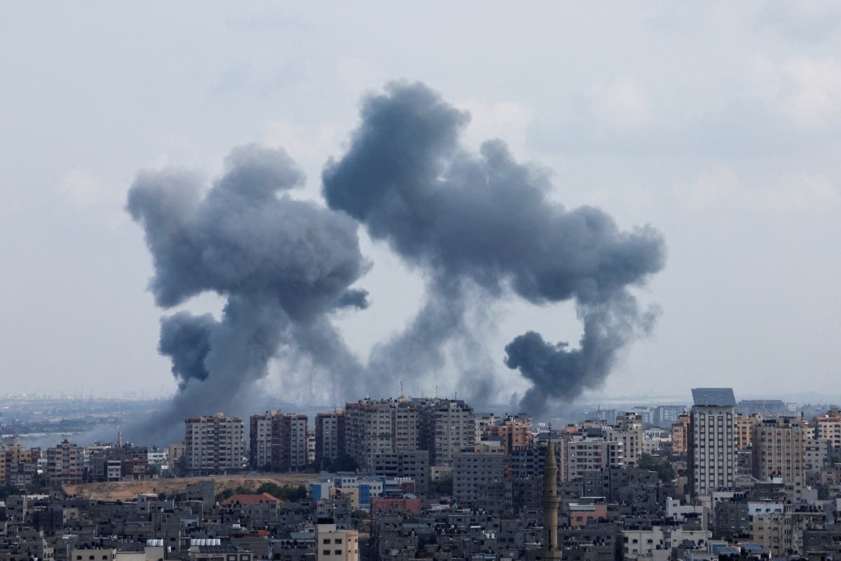 Watch live view of Gaza skyline as Israel bombards…