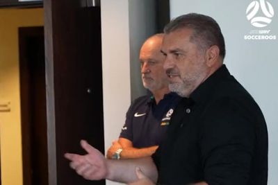Watch as Ange delivers rousing Australia speech ahead of England game