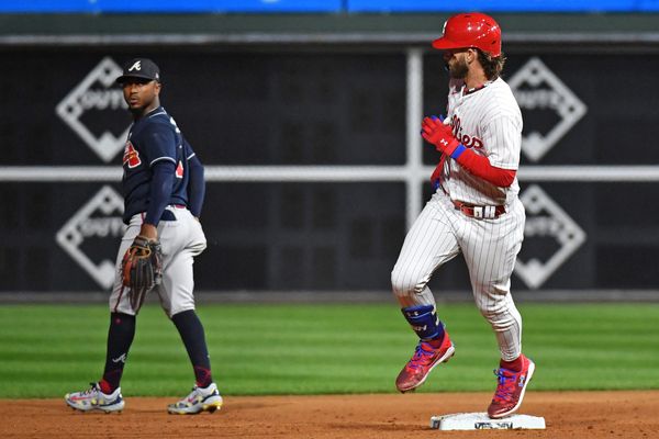 Photo of Bryce Harper staring down Orlando Arcia worth 1,000 words