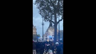 French riot police use tear gas and water cannon to break up pro-Palestinian demo after ban