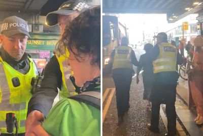 Video shows activist led away by police at protest of 'transphobic' event in Glasgow
