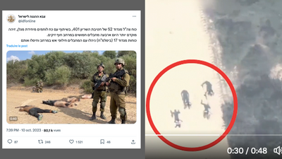 Israeli army tweets video that appears to show soldiers shooting Palestinians who surrendered
