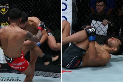 UFC Fight Night 230 video: Jonathan Martinez chops away for leg kick TKO of Adrian Yanez