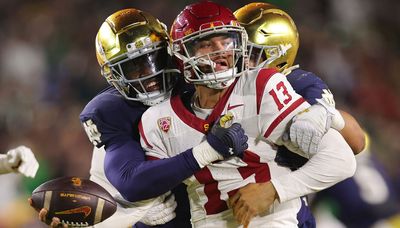 Notre Dame harasses Caleb Williams, hands USC first loss in drubbing