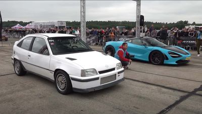 Opel Kadett Drag Races 1,200-HP McLaren 720S And It's Actually Close