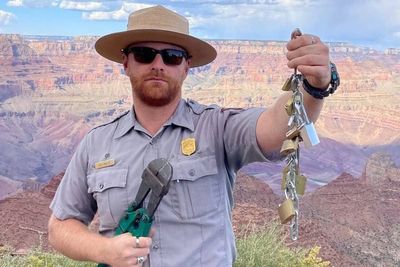 National Park Rangers plead with visitors to stop leaving love locks at the Grand Canyon