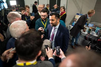 Humza Yousaf laughs off claim Nicola Sturgeon will 'undermine' him at conference