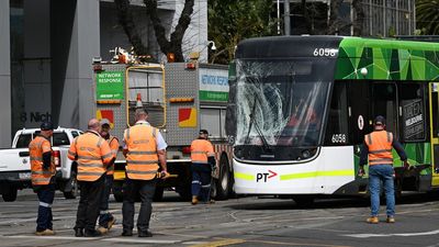 Trams back on track after crash causes traffic delays