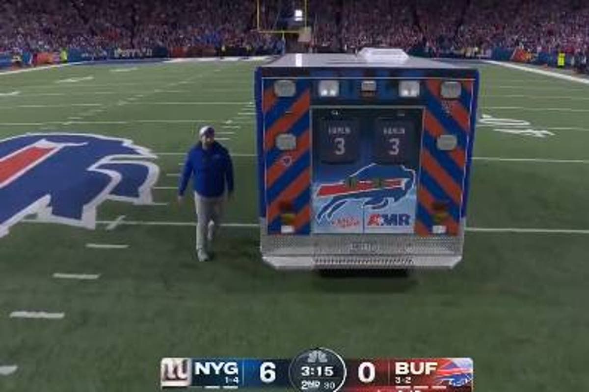 Buffalo Bills ambulance displays Damar Hamlin’s jersey…