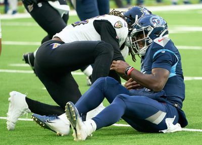 Titans QB Malik Willis has been sacked at ridiculous rate in his career