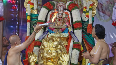 Tirumala Brahmotsavams: Lord Malayappa Swamy dazzles on golden Simha vahanam