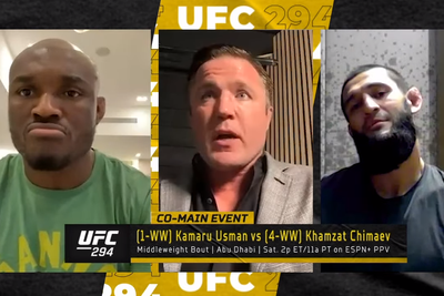 Video: Kamaru Usman, Khamzat Chimaev keep cool in interview with Chael Sonnen before UFC 294