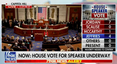 Fox News host caught on hot mic saying ‘dumba**’ during House speaker vote