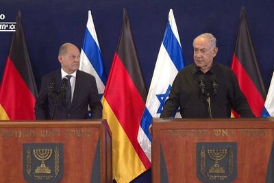 Netanyahu Meets German Chancellor As World Leaders Show Solidarity With Israel.