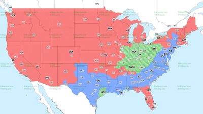 If you’re in the blue, you’ll get Giants vs. Commanders on TV